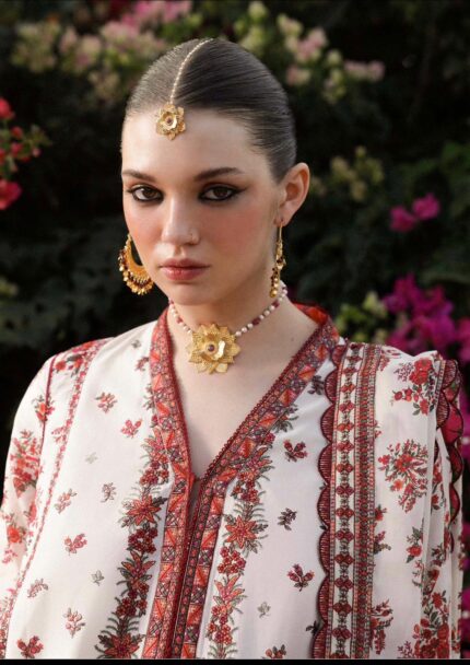 Ivory Color Peshwas Lawn Open Front 3 Pc Dress